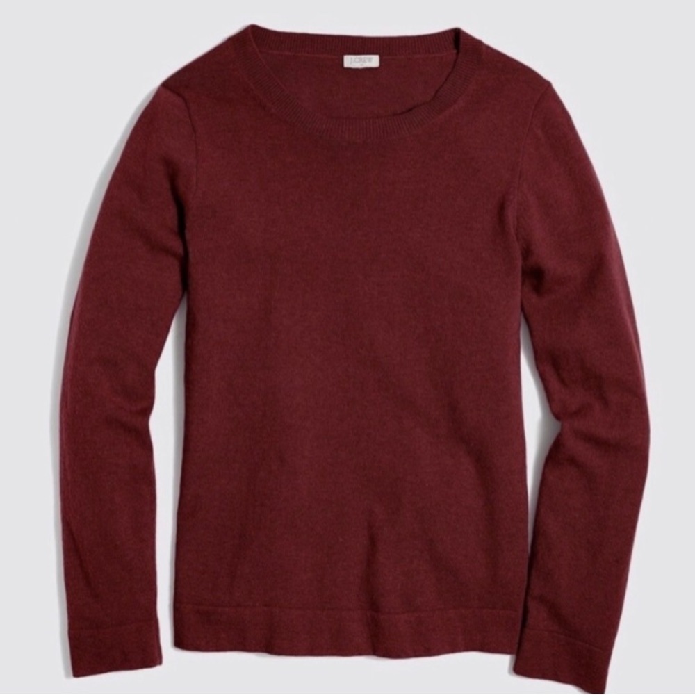 J.Crew NWT Teddy Sweater Burgundy Wool Cotton Blend Size Small